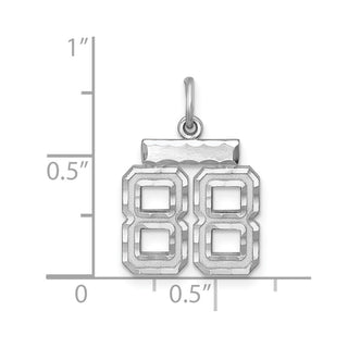 Sterling Silver Rhodium-plated Small #88 Charm