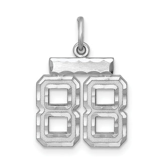 Sterling Silver Rhodium-plated Small #88 Charm