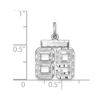Sterling Silver Rhodium-plated Small #89 Charm