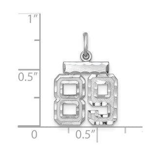 Sterling Silver Rhodium-plated Small #89 Charm