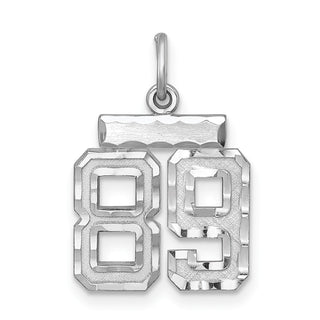 Sterling Silver Rhodium-plated Small #89 Charm