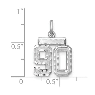 Sterling Silver Rhodium-plated Small #90 Charm