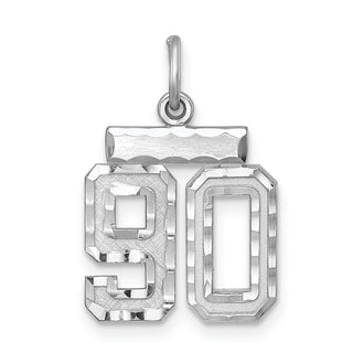 Sterling Silver Rhodium-plated Small #90 Charm
