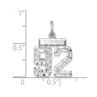 Sterling Silver Rhodium-plated Small #92 Charm