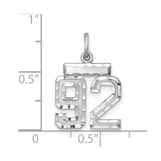 Sterling Silver Rhodium-plated Small #92 Charm