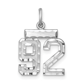 Sterling Silver Rhodium-plated Small #92 Charm
