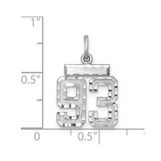 Sterling Silver Rhodium-plated Small #93 Charm