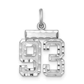 Sterling Silver Rhodium-plated Small #93 Charm
