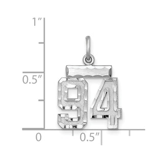 Sterling Silver Rhodium-plated Small #94 Charm