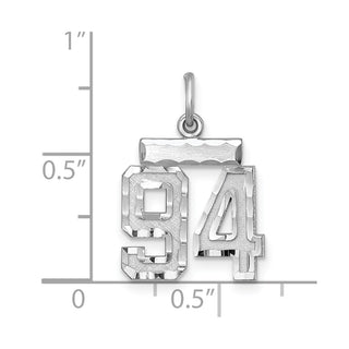 Sterling Silver Rhodium-plated Small #94 Charm