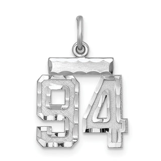 Sterling Silver Rhodium-plated Small #94 Charm