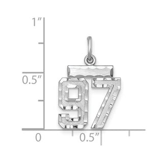 Sterling Silver Rhodium-plated Small #97 Charm