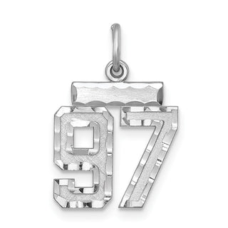 Sterling Silver Rhodium-plated Small #97 Charm