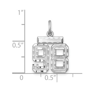 Sterling Silver Rhodium-plated Small #98 Charm
