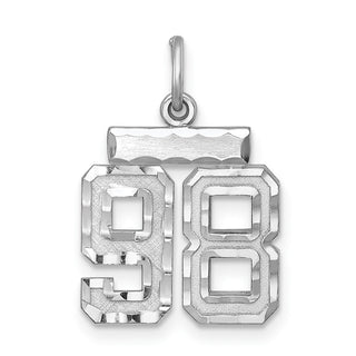 Sterling Silver Rhodium-plated Small #98 Charm