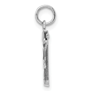 Sterling Silver Rhodium-plated Small #99 Charm
