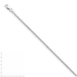 28" Sterling Silver 1.6mm Round Snake Chain Necklace