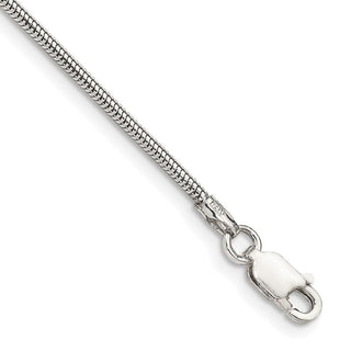 7" Sterling Silver 1.6mm Round Snake Chain Bracelet