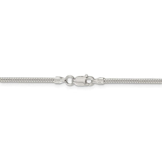 30" Sterling Silver 2mm Round Snake Chain Necklace