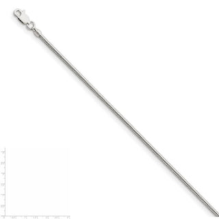 24" Sterling Silver 2mm Round Snake Chain Necklace