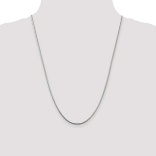 24" Sterling Silver 2mm Round Snake Chain Necklace
