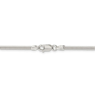 30" Sterling Silver 2.5mm Round Snake Chain Necklace