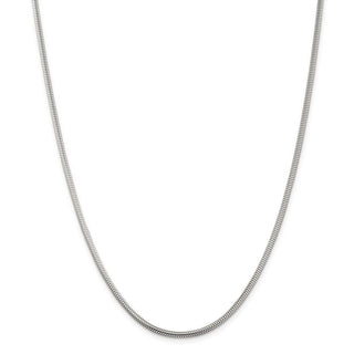 30" Sterling Silver 2.5mm Round Snake Chain Necklace