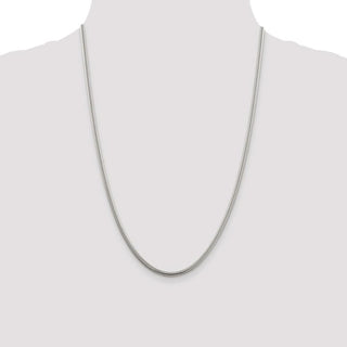 24" Sterling Silver 3mm Round Snake Chain Necklace