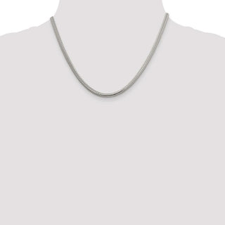 18" Sterling Silver 4mm Round Snake Chain Necklace