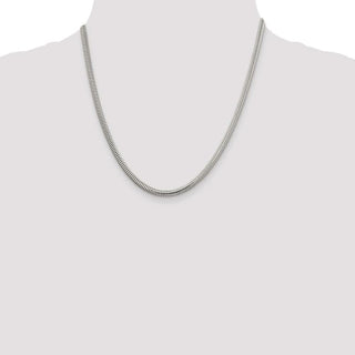 20" Sterling Silver 4mm Round Snake Chain Necklace