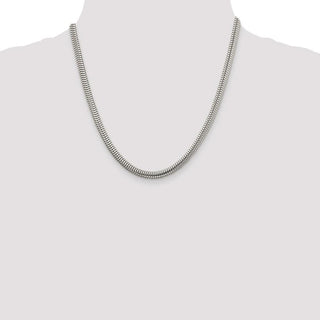20" Sterling Silver 5mm Round Snake Chain Necklace