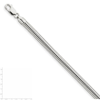24" Sterling Silver 6mm Round Snake Chain Necklace