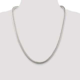 24" Sterling Silver 6mm Round Snake Chain Necklace