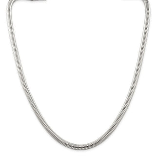 24" Sterling Silver 6mm Round Snake Chain Necklace