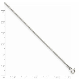 8" Sterling Silver 1.25mm Round Spiga Chain Bracelet