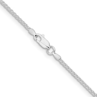22" Rhodium-plated Sterling Silver 1.6mm Round Spiga Chain Necklace