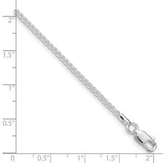 30" Rhodium-plated Sterling Silver 1.6mm Round Spiga Chain Necklace