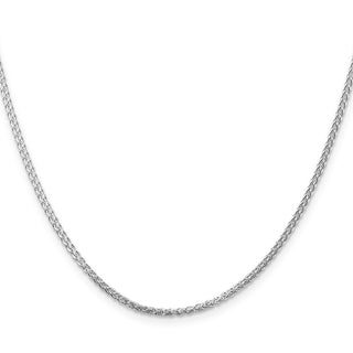 18" Rhodium-plated Sterling Silver 1.75mm Round Spiga Chain Necklace