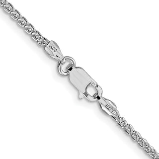 18" Rhodium-plated Sterling Silver 1.75mm Round Spiga Chain Necklace
