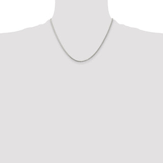 18" Rhodium-plated Sterling Silver 1.75mm Round Spiga Chain Necklace