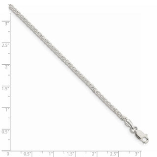 26" Sterling Silver 2.5mm Round Spiga Chain Necklace