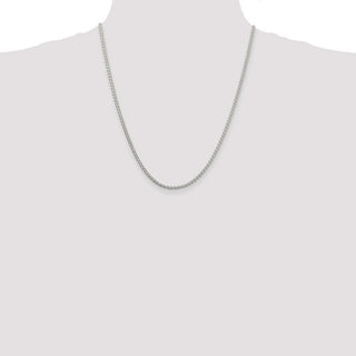 22" Sterling Silver 2.5mm Round Spiga Chain Necklace