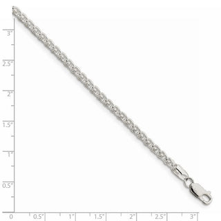 24" Sterling Silver 3mm Round Spiga Chain Necklace