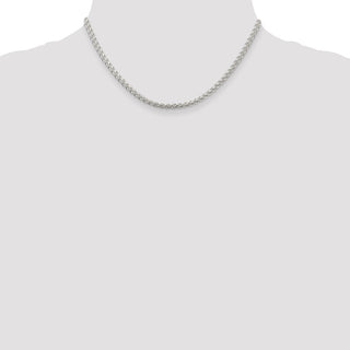 16" Sterling Silver 3mm Round Spiga Chain Necklace