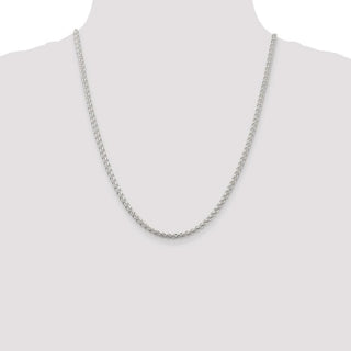 22" Sterling Silver 3mm Round Spiga Chain Necklace