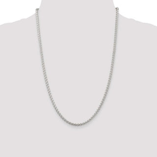 24" Sterling Silver 3mm Round Spiga Chain Necklace