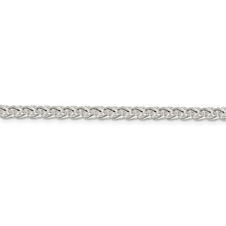 24" Sterling Silver 4mm Round Spiga Chain Necklace