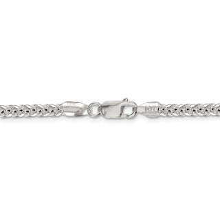 24" Sterling Silver 4mm Round Spiga Chain Necklace