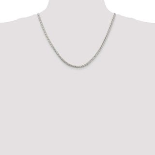 20" Sterling Silver 4mm Round Spiga Chain Necklace