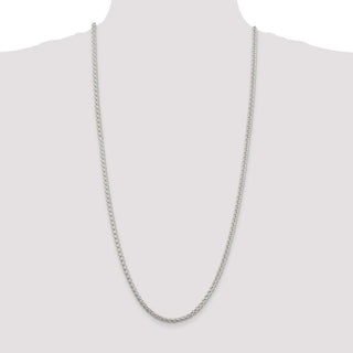 30" Sterling Silver 4mm Round Spiga Chain Necklace